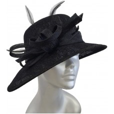 Mujer&apos;s Dress Lace Covered Sinamay Church Wedding Kentucky Derby Black Hat   eb-54501950